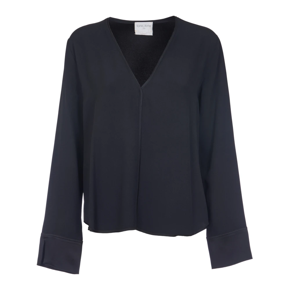 Forte Zwarte shirt met lange mouwen Black Dames