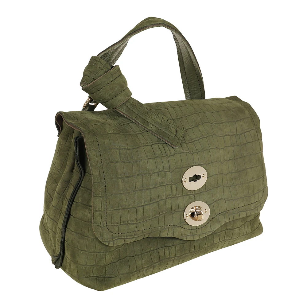Zanellato Groene Schoudertas met Krokodilleneffect Green Dames