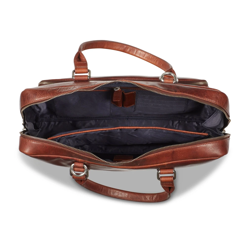 Howard London Leopold Bruine Laptoptas Brown Heren