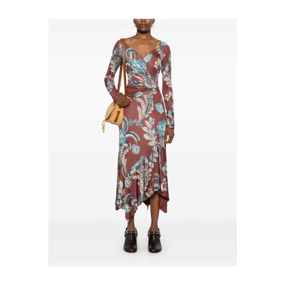 ETRO Bloemenblad Print Jurk Multicolor Dames