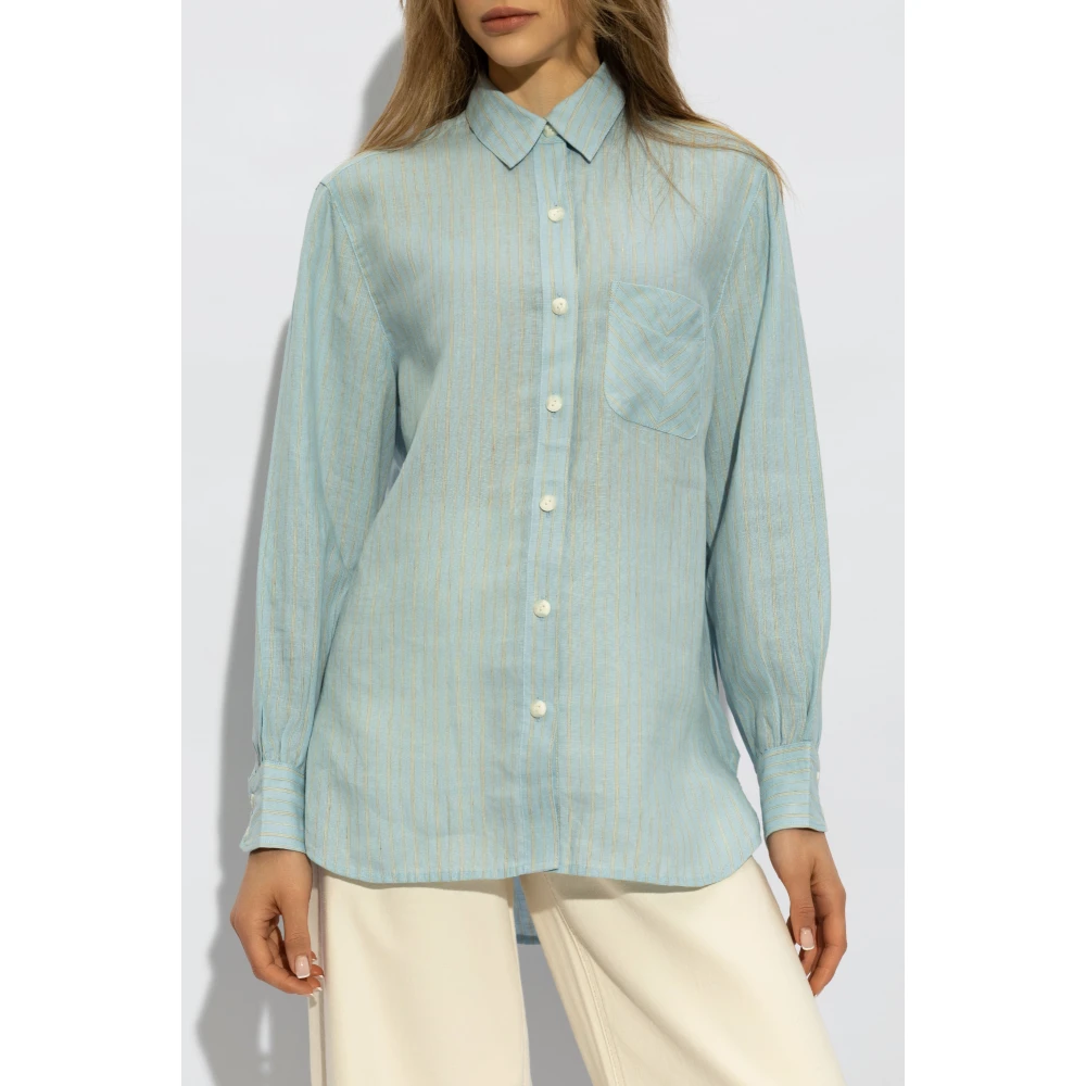 Rag & Bone Linnen shirt Maxine Blue Dames