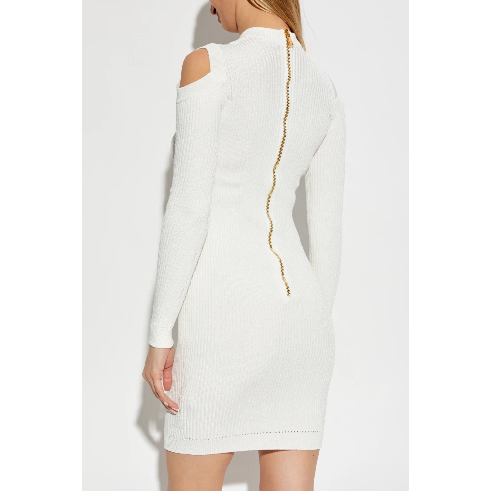 Balmain Fitted Jurk Beige Dames