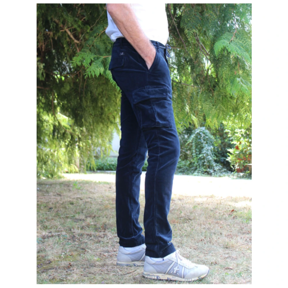 Mason's Cargo Velours Broek Blue Heren