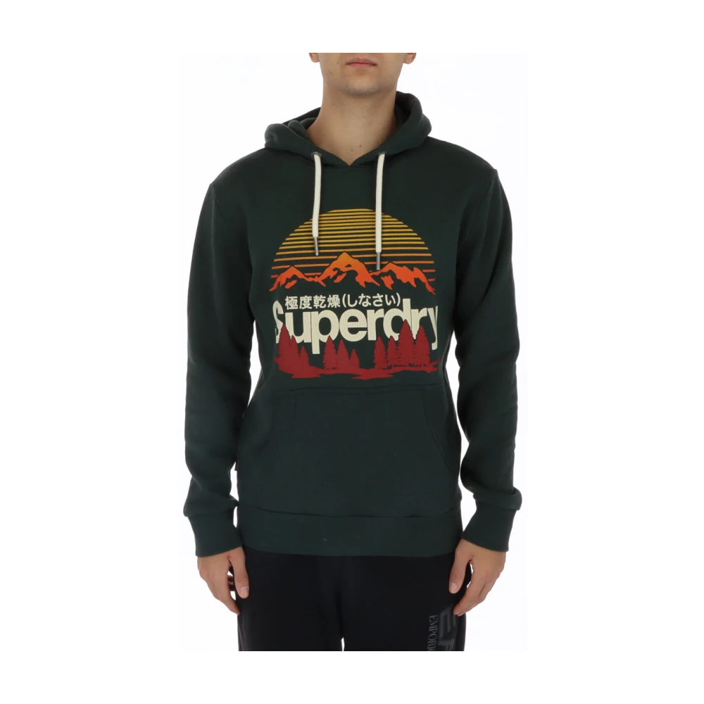 Superdry Stijlvolle Hoodie voor Mannen Green Heren