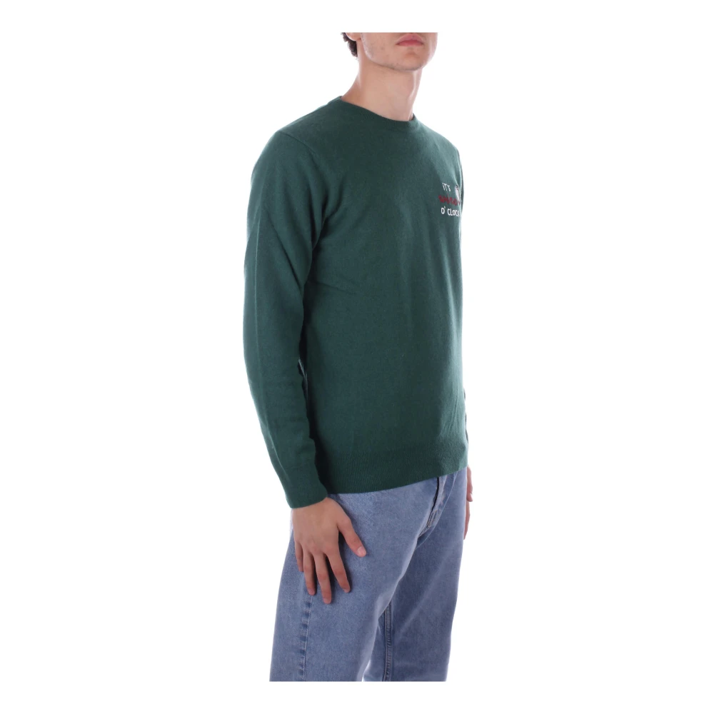 Saint Barth Groene Logo Sweater Regular Fit Green Heren