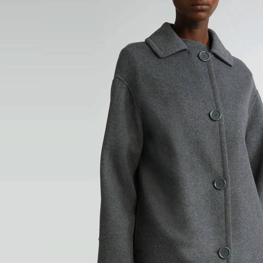 Max Mara Wollen jas met kraag en knopen Gray Heren