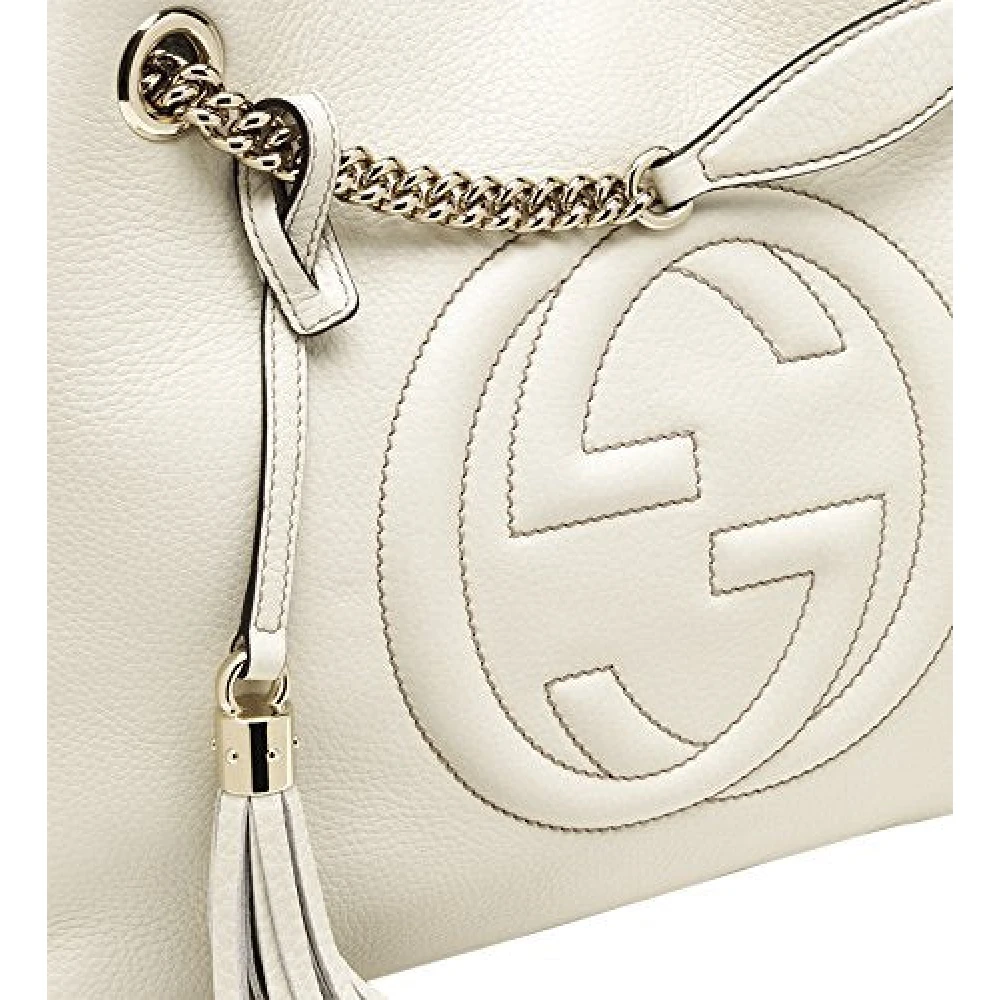 Gucci Soho Leren Schoudertas met Kwastje White Dames