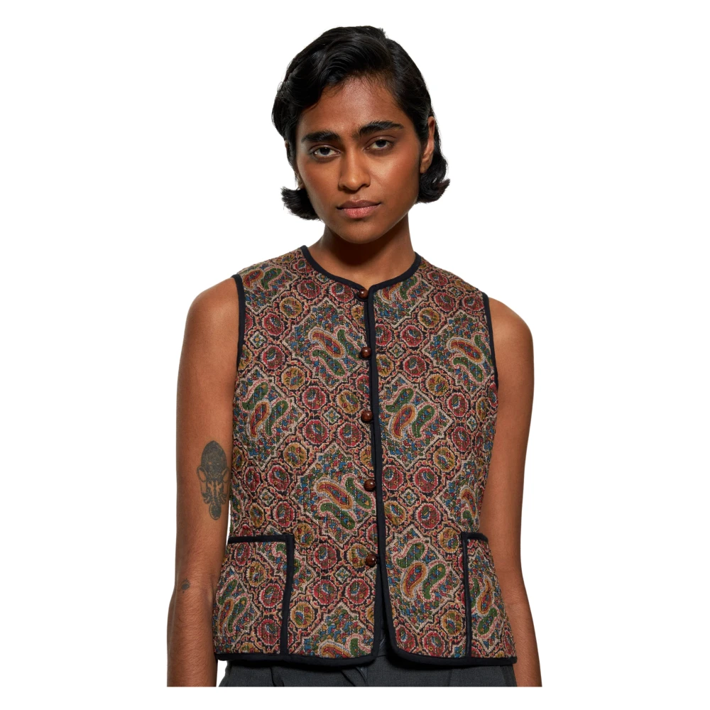 Antik batik Zina print mouwloos vest Multicolor Dames