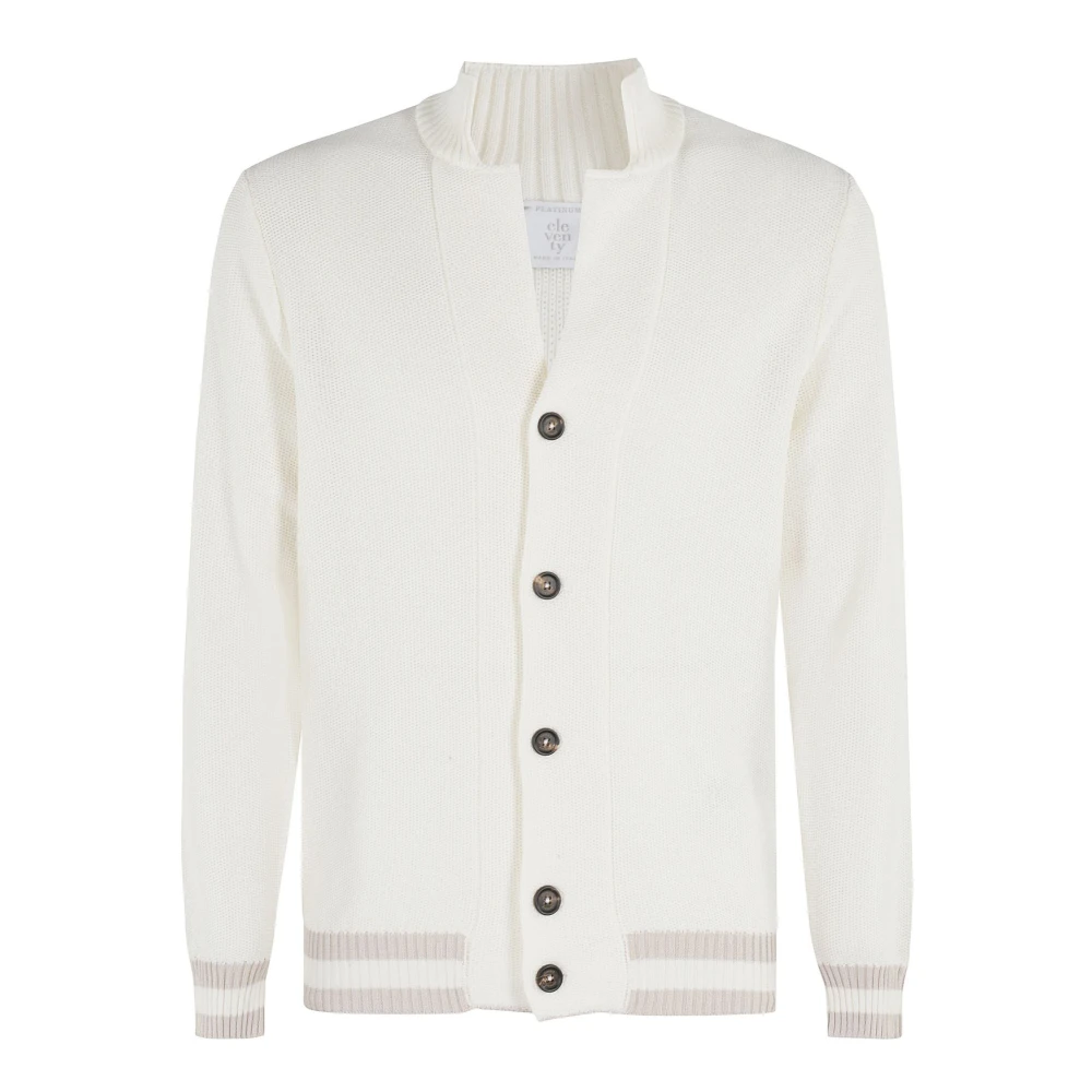 Eleventy Witte Katoenen Vest Trui White Heren