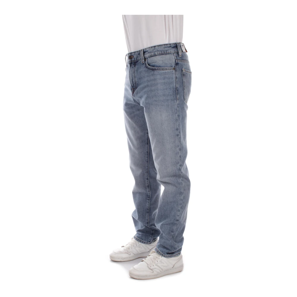 Hugo Boss Heren Logo Jeans met Ritssluiting Blue Heren