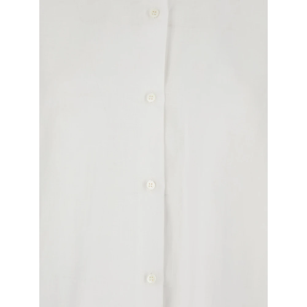 Plain Units Klassieke Witte Linnen Blouse Vrouw White Dames