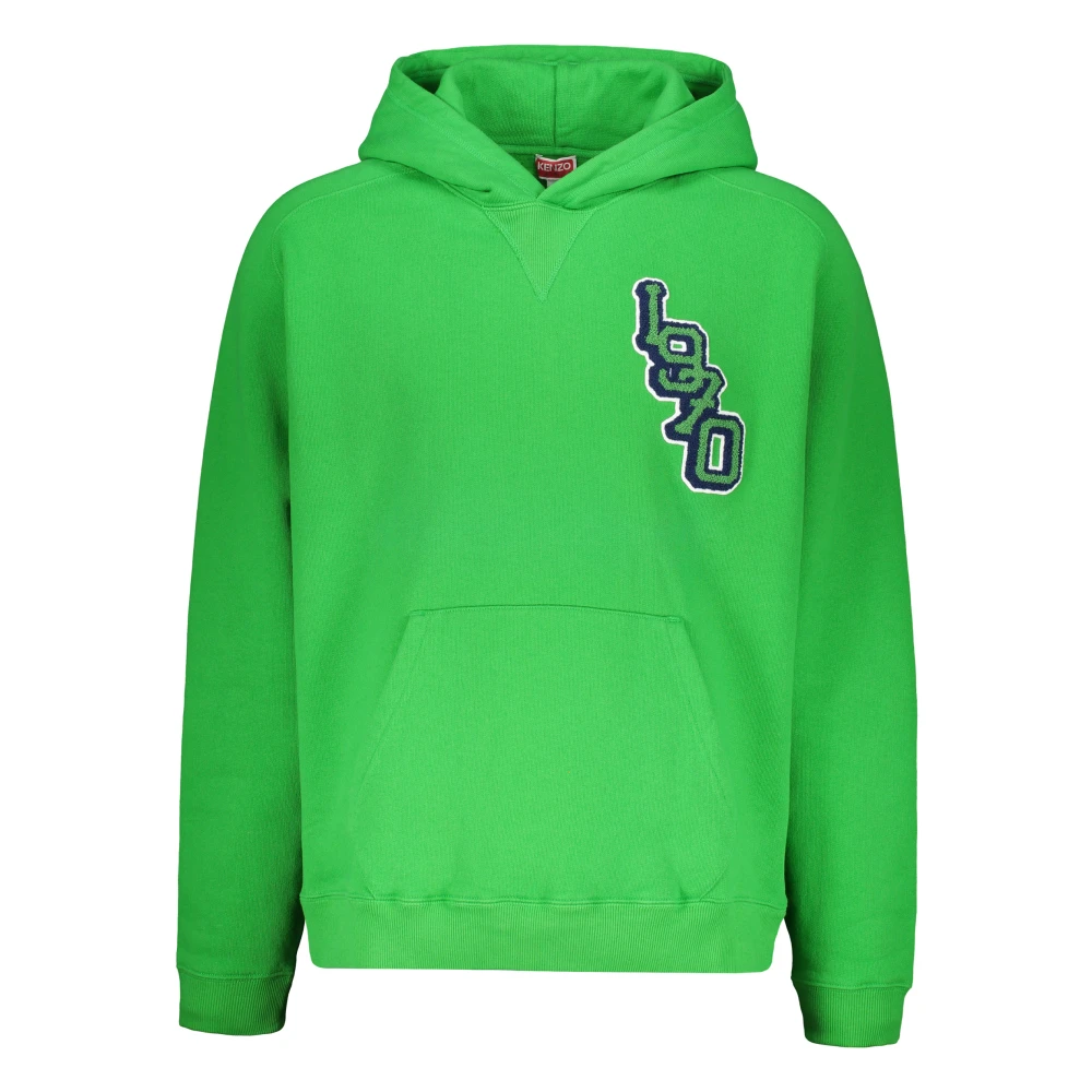 Kenzo Verstelbare katoenen hoodie met logopatch Green Heren