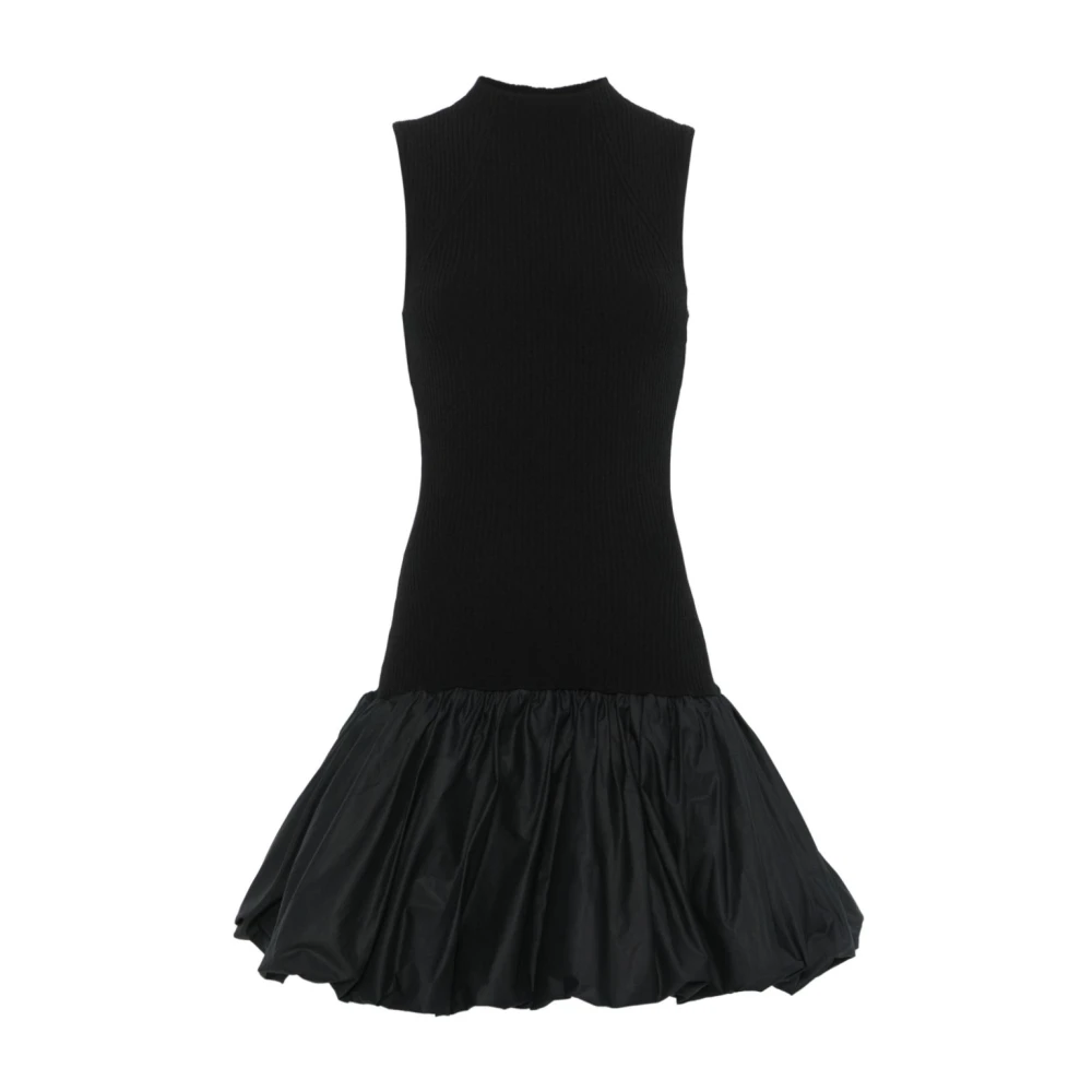 Rotate Birger Christensen Zwart Gebreide Racer Cut Jurk Black Dames
