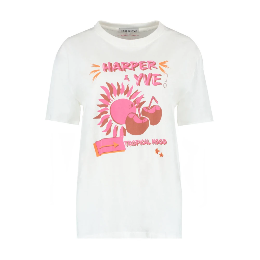 Harper & Yve Harper Yve T-shirt Ss24D303 Tropical White Dames