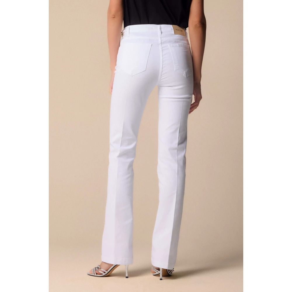 Kocca Hoge taille broek met gouden detail White Dames