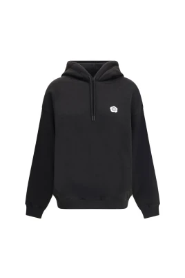 Oversized Hoodie med Blomma Logo Patch