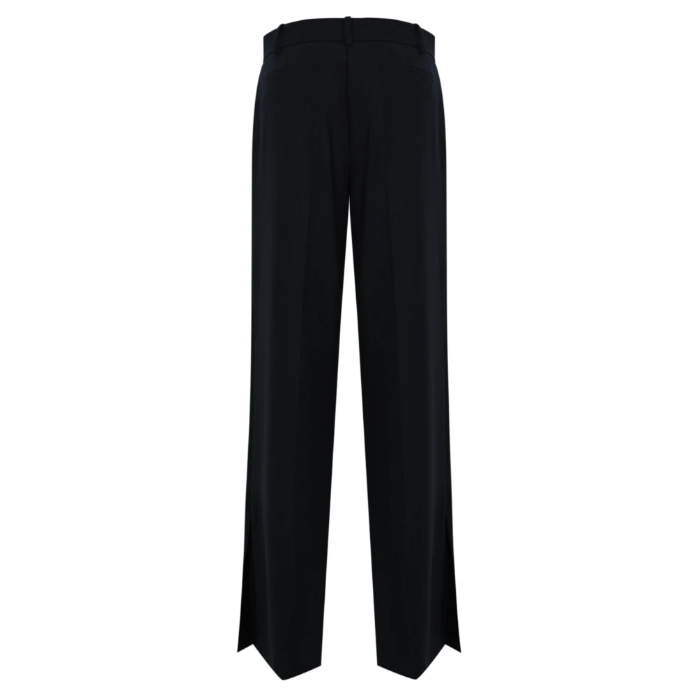 pinko Wijde Pijp Wollen Broek Black Dames