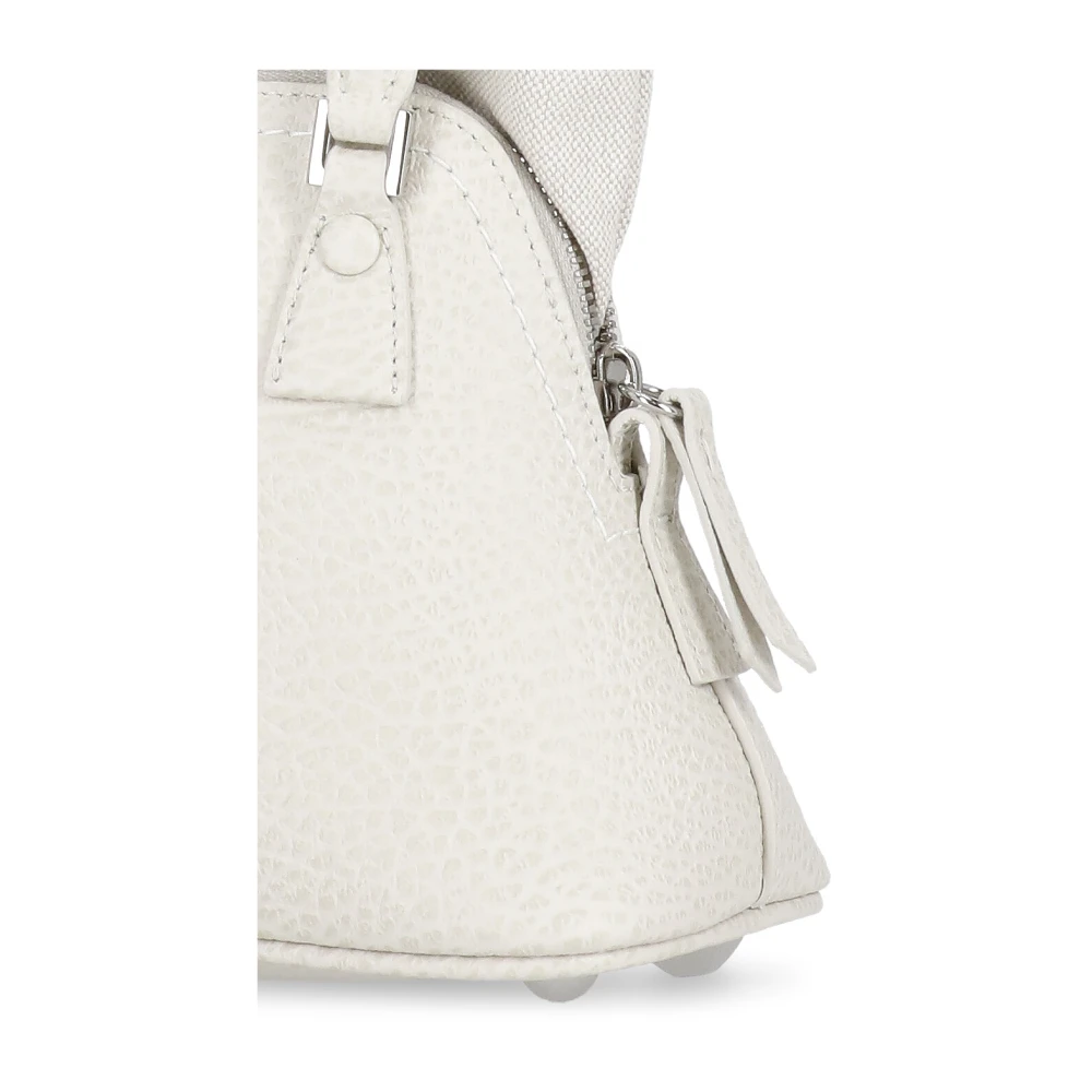 Maison Margiela Witte Leren Schoudertas met Handvatten White Dames