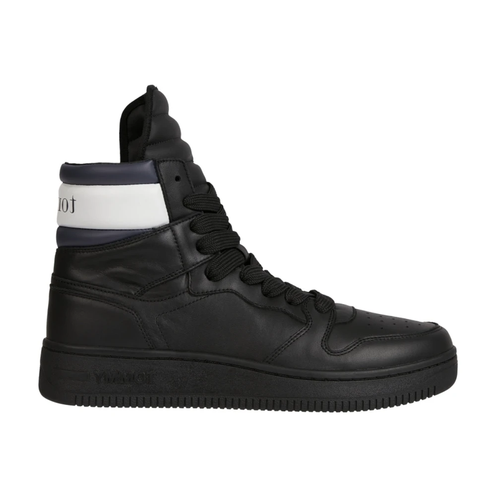 Tommy Jeans Zion 1 Schoen Zwarte Leren Sneakers Heren Schoenen