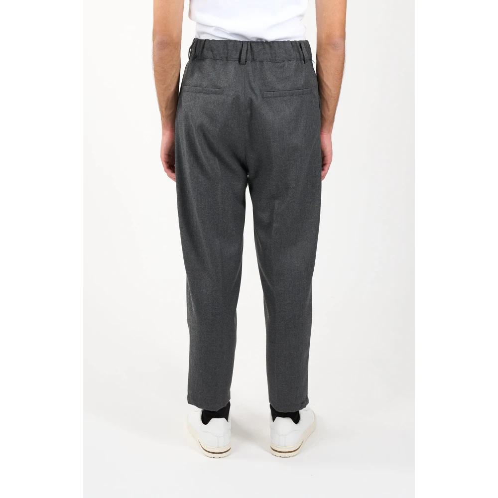 Mauro Grifoni Wollen broek met elastische taille Gray Heren