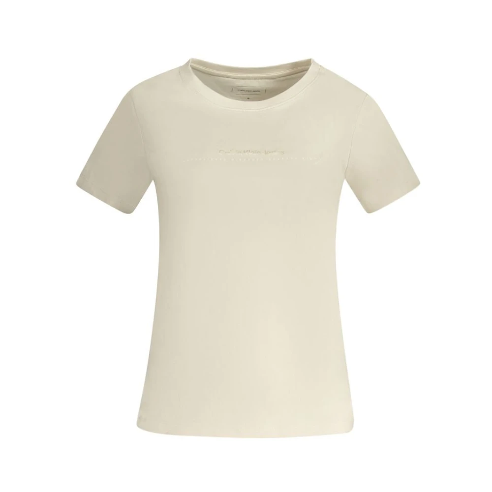 Calvin Klein Beige Katoenen Tops & T-Shirt Beige Dames