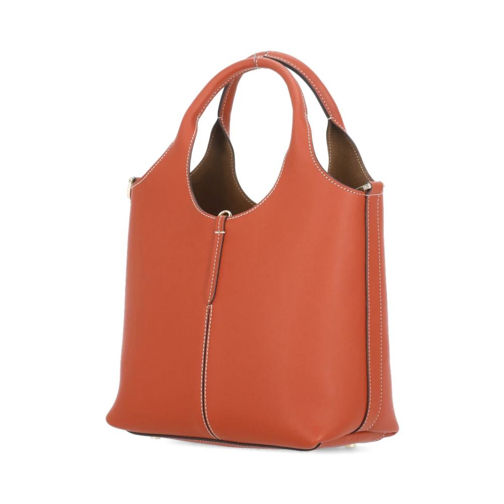 TOD'S Rode Leren Handtas met Metalen Detail Red Dames
