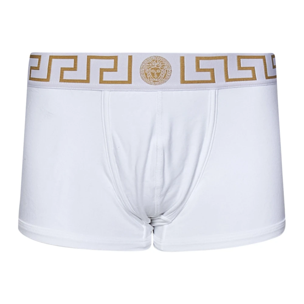 Versace Gouden Greca Rand Wit Goud Ondergoed White Heren