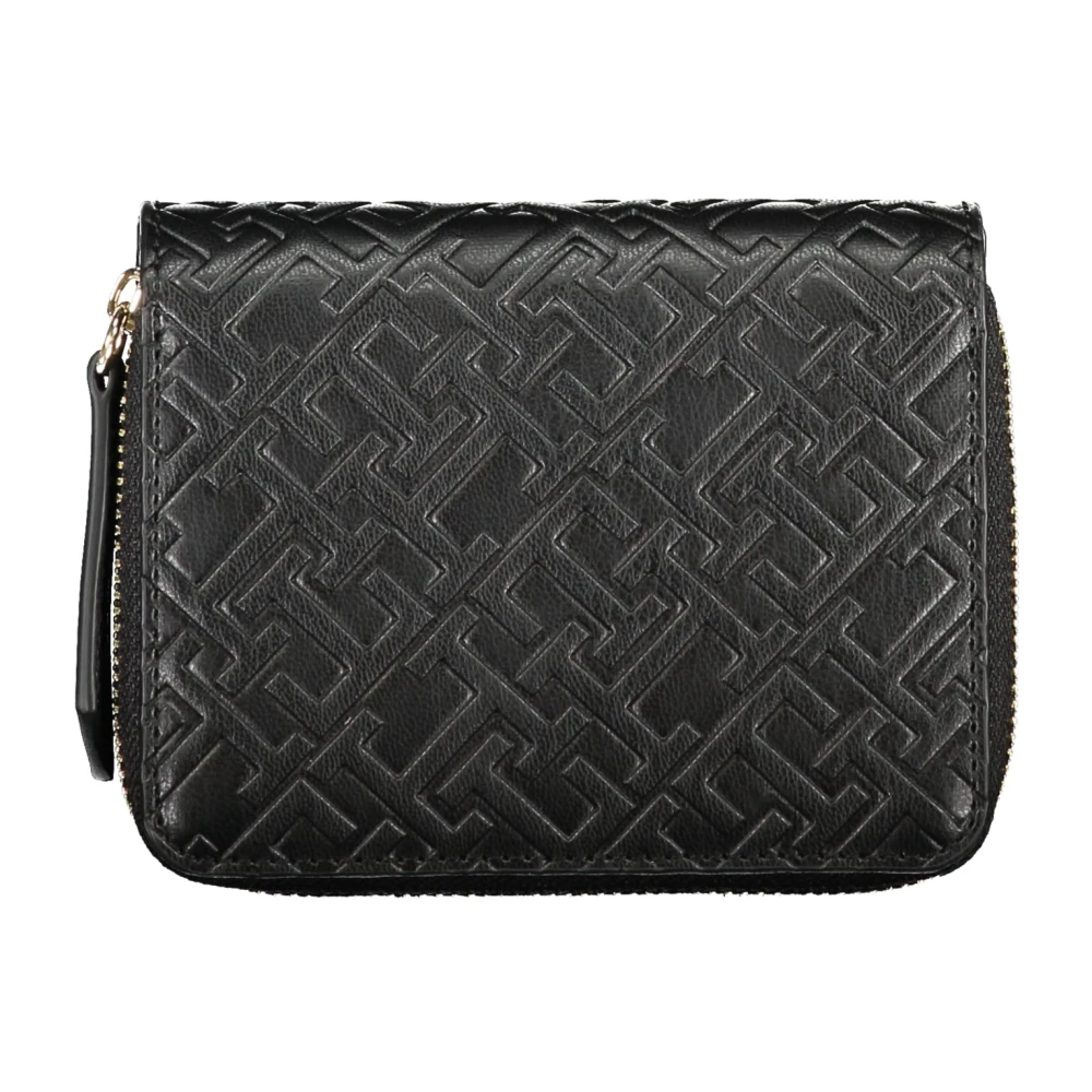 Tommy Hilfiger Damesportemonnee Zwart Ritssluiting Contrastdetails Black Dames