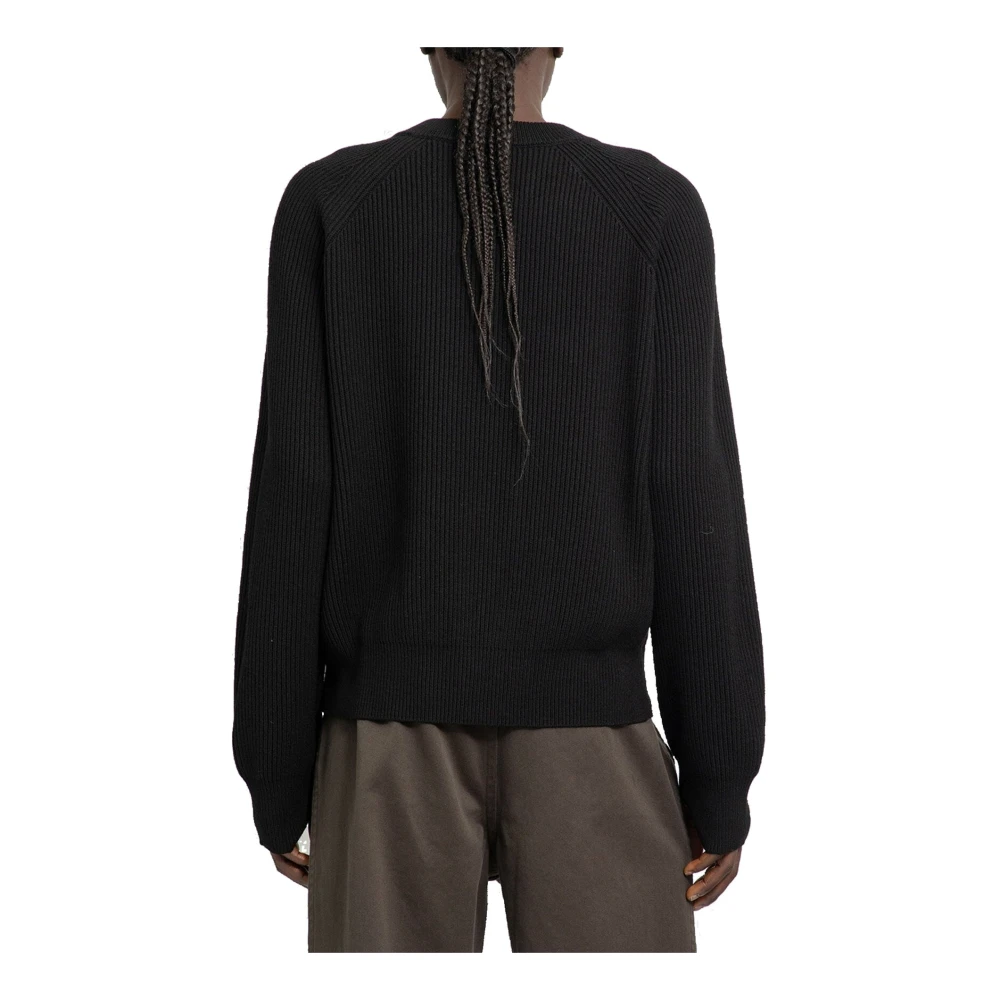 Burberry Wollen trui met geruite manchetten Black Heren
