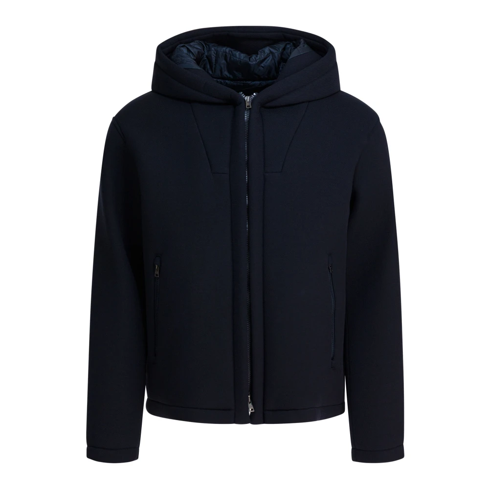 Herno Men's Blue Winter Jackets, M, Jacket In 3-Layer Scuba