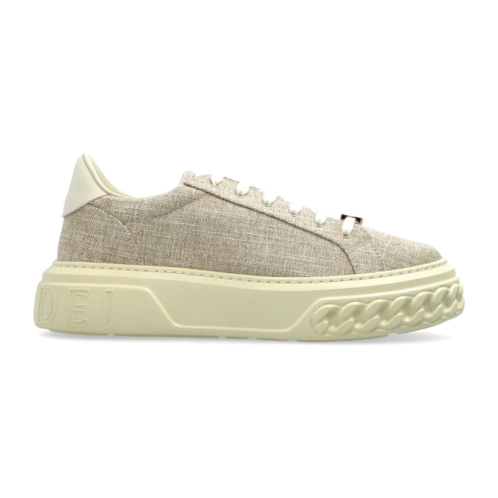 Casadei Sneakers met Lurex Draad Dames Schoenen Beige