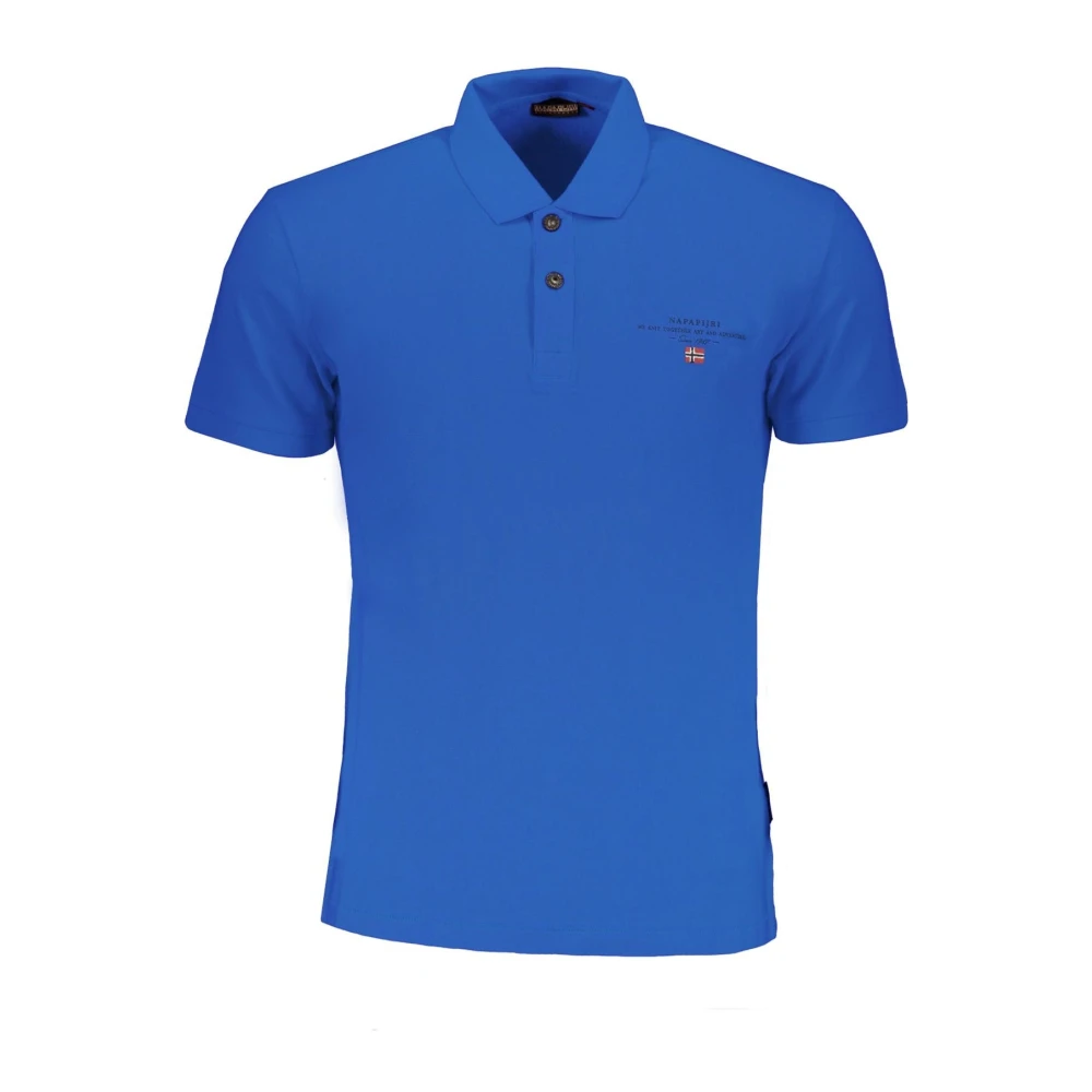 Napapijri Blauw Polo Met Korte Mouwen Blue Heren