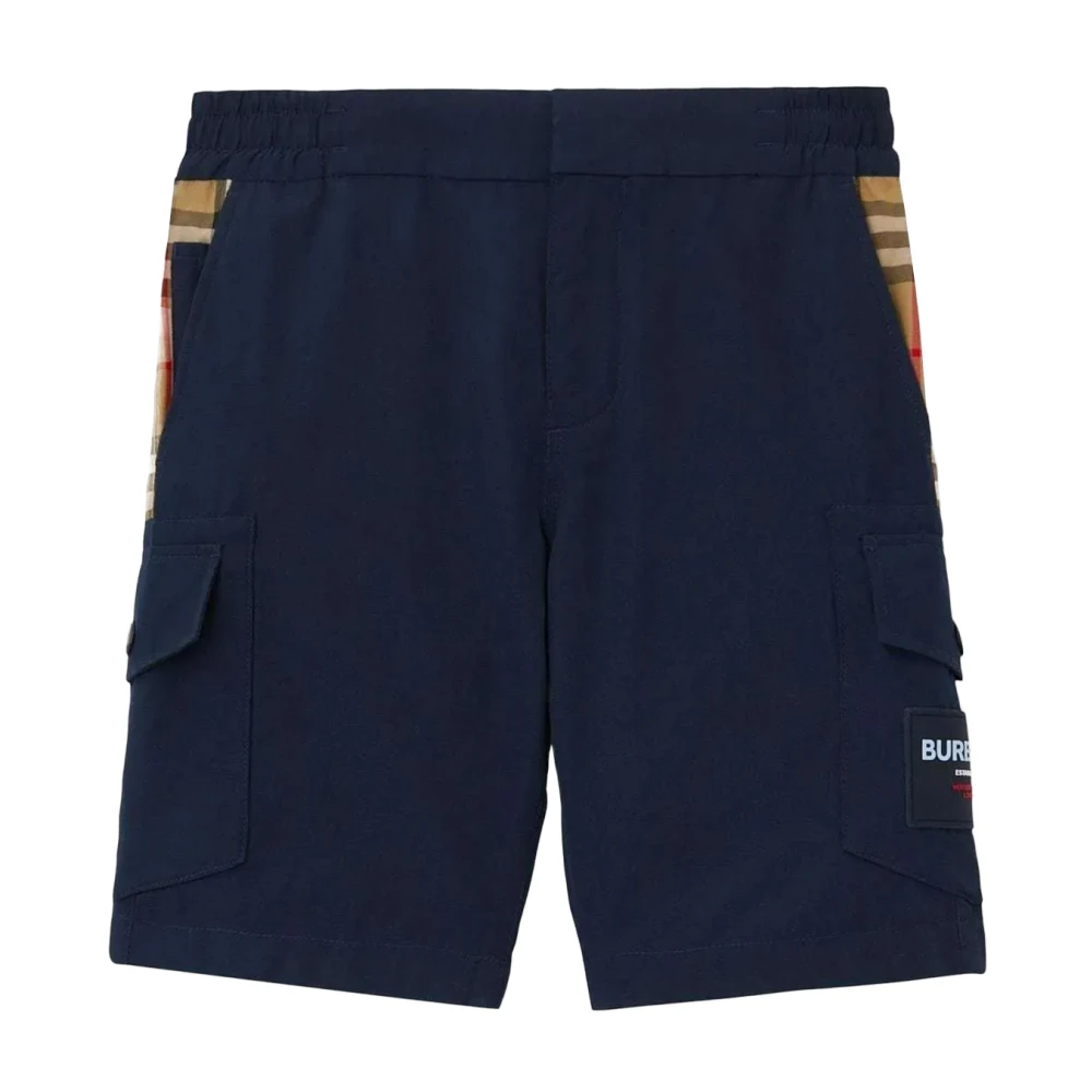 Burberry Rutig Bermuda Barn Shorts Blue, Pojke