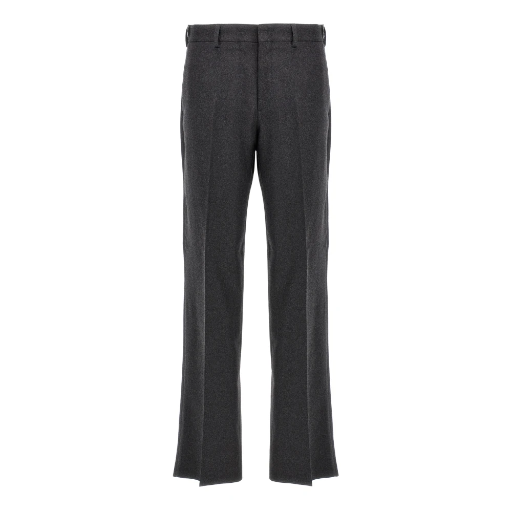 Fendi , Straight Trousers, Male, Gray, M, Cashmere Trousers