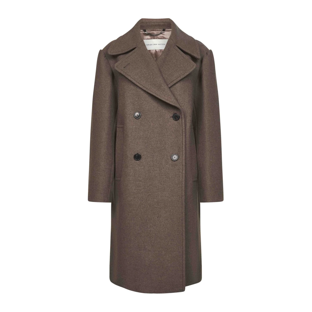 Dries Van Noten Women's Brown Raquel Oversized Coat - Double-Breasted Coats - Xs - Coats