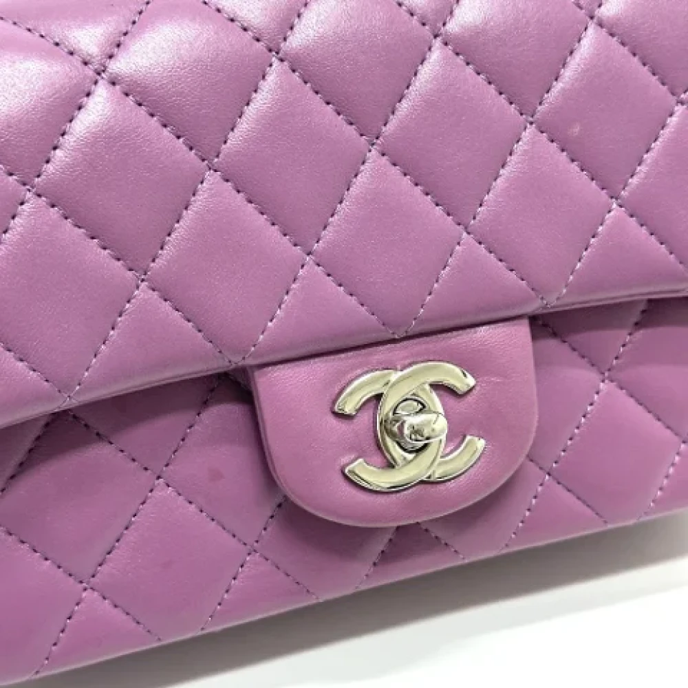 Chanel Vintage Pre-owned Leather chanel-bags Purple Dames
