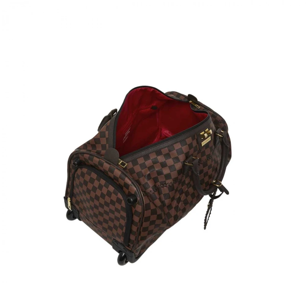 Sprayground Core Emboss Check Reistas Brown Heren