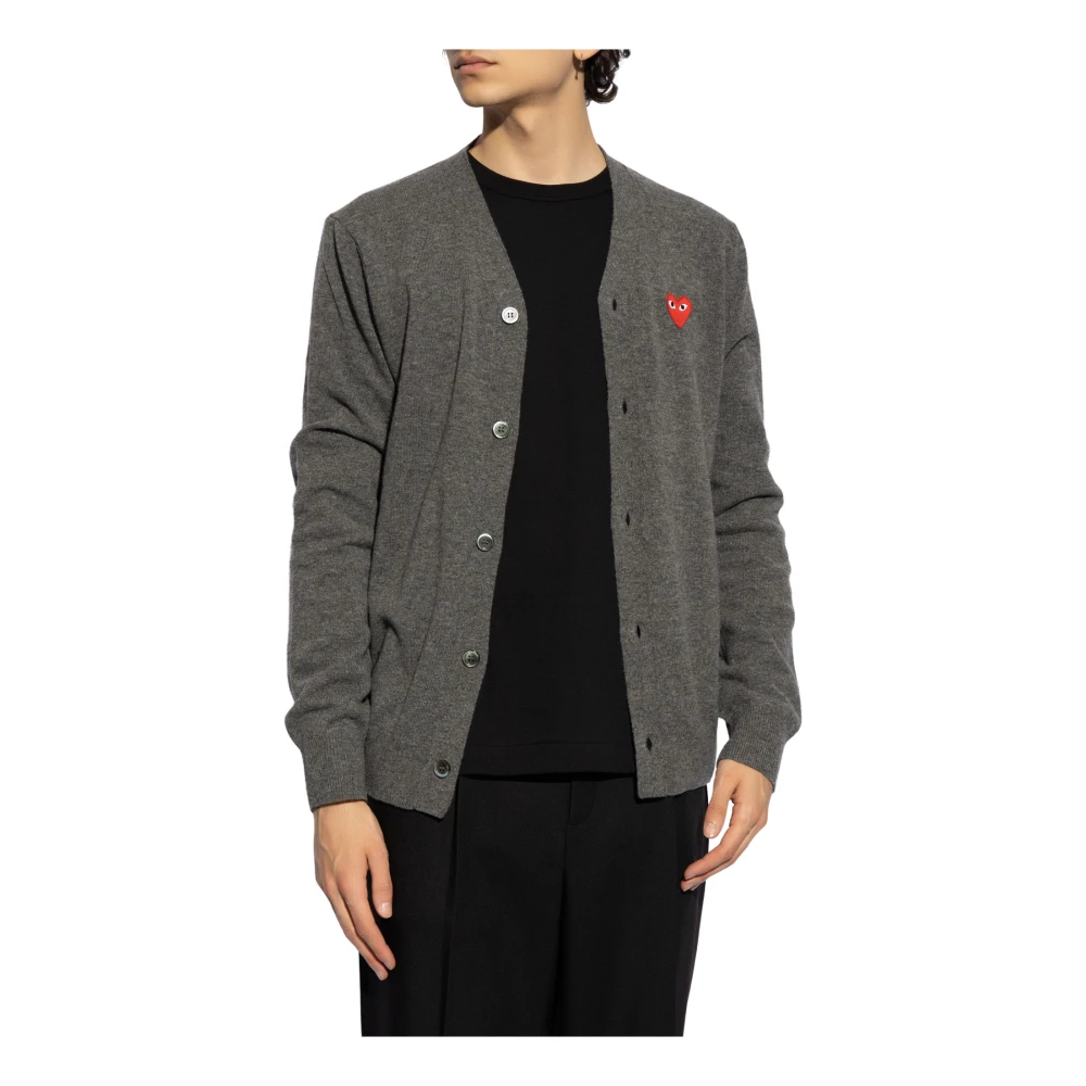 Comme des Garçons Play Patched cardigan Gray Heren