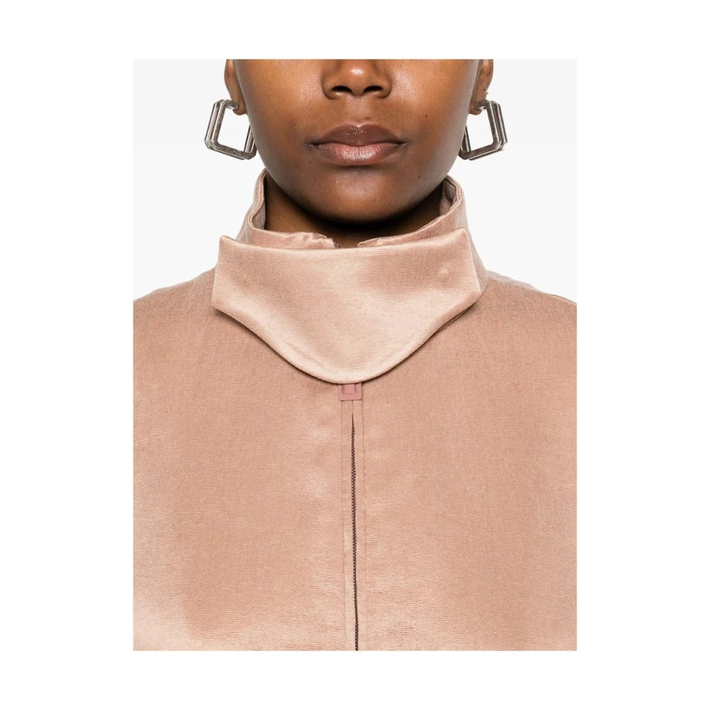 Giorgio Armani Lichtbruine Jas met Ritssluiting Brown Dames