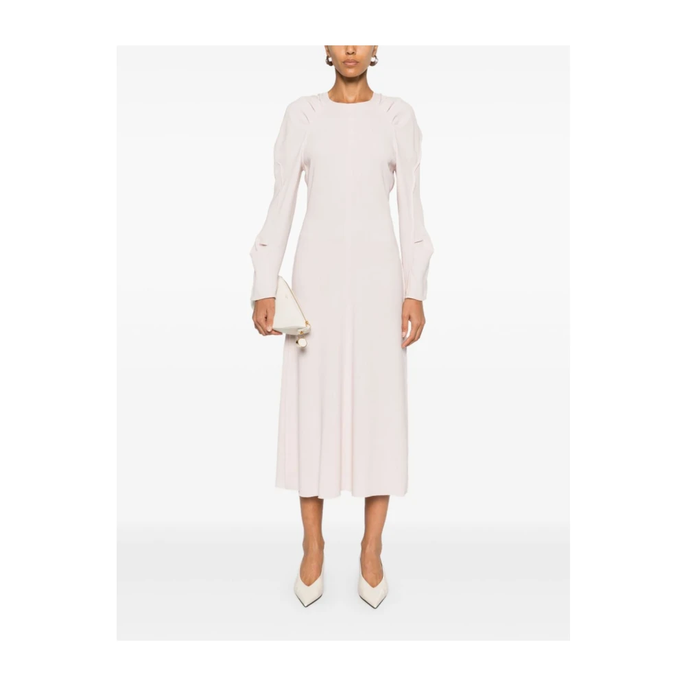 Victoria Beckham Nude Lang Raglan Jurk Pink Dames