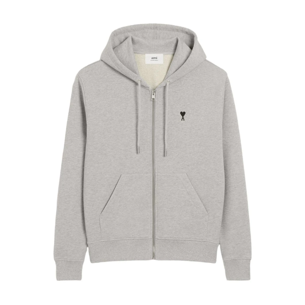 Ami Paris Uomo Grigio Felpe, L, New,