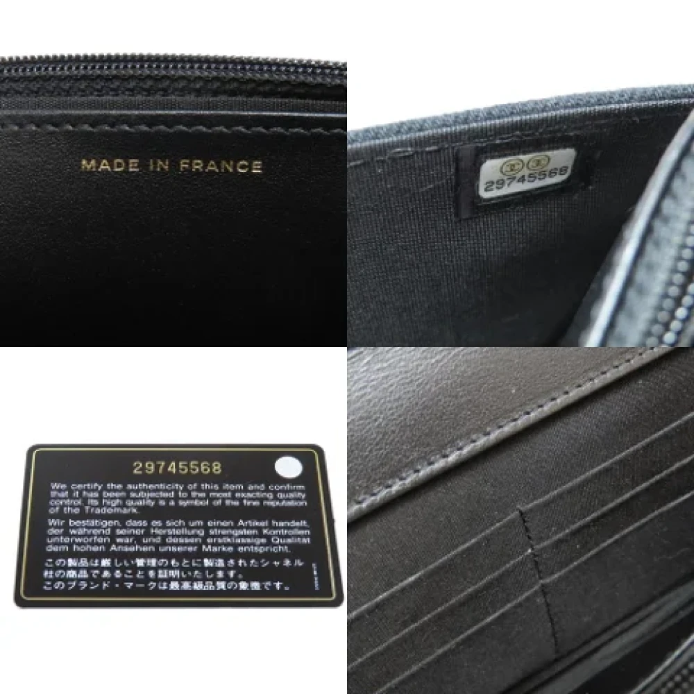 Chanel Vintage Pre-owned Canvas wallets Black Dames