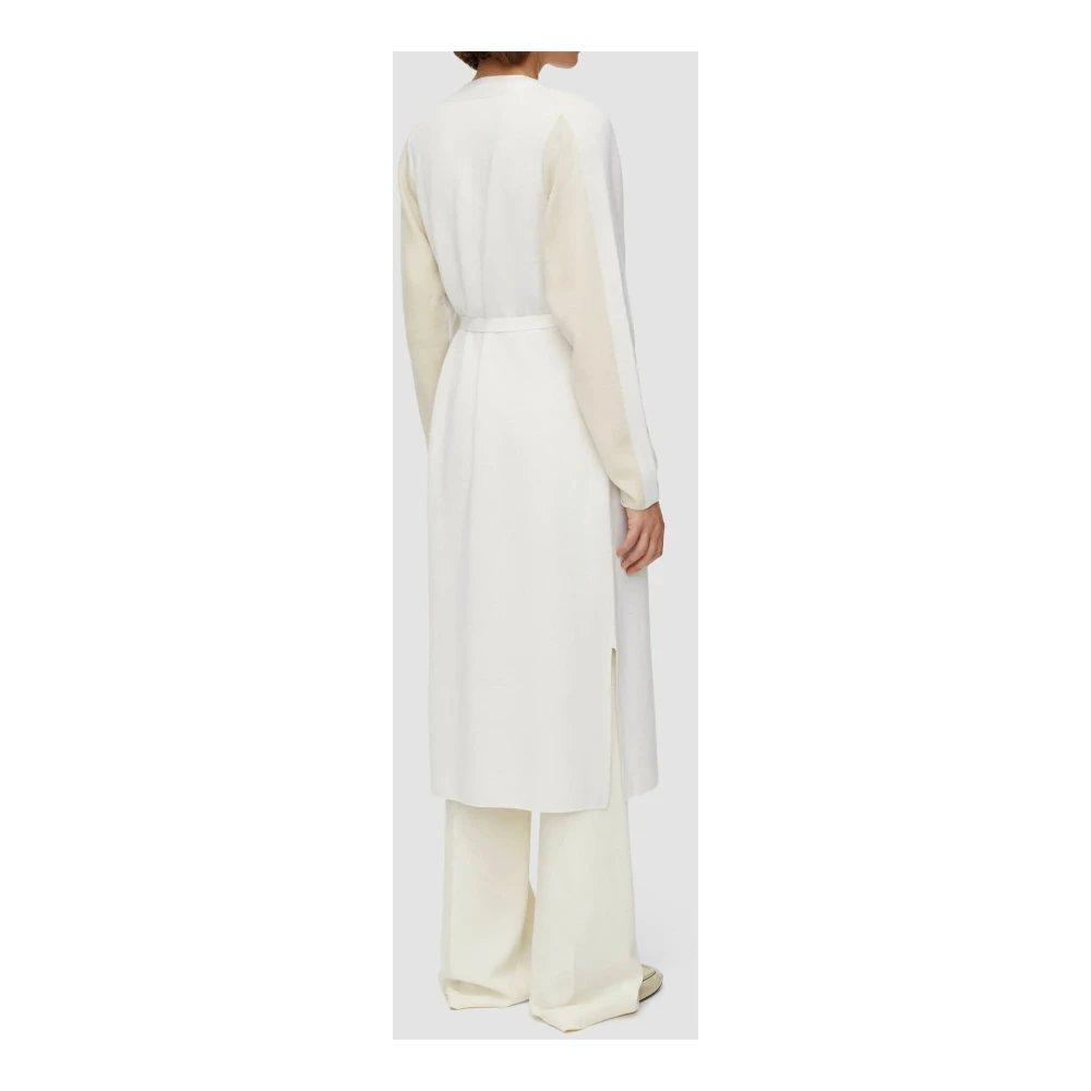 joseph Zijde Wol Lange Vest Ivoor Combo Beige Dames
