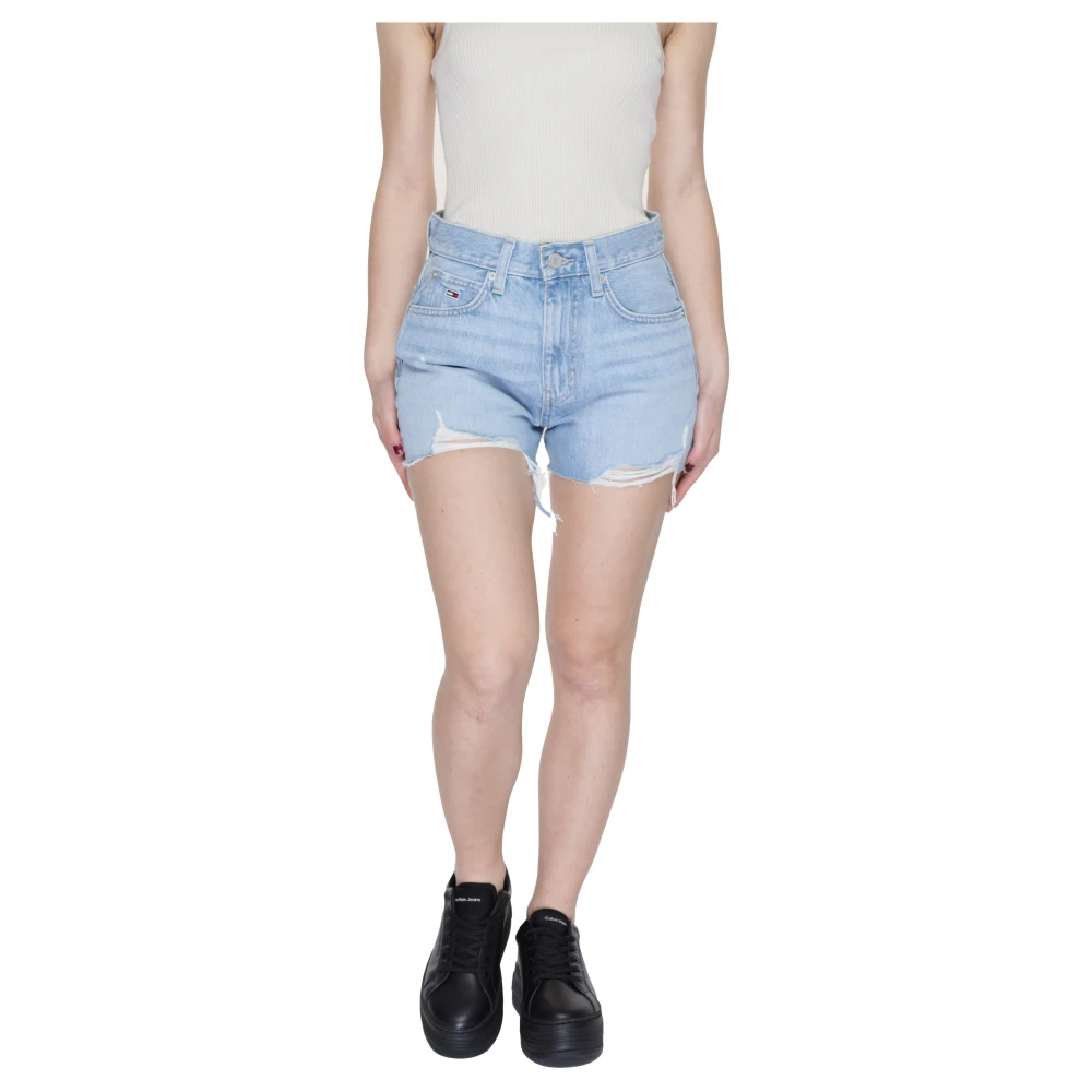 Tommy Jeans Blauwe Katoenen Dames Shorts met Zakken Blue Dames