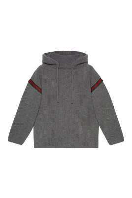 Tape Logo Stickad Hoodie