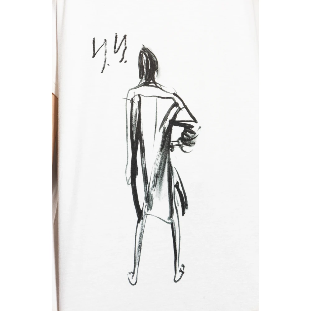 Y-3 Katoenen T-shirt met print White Heren