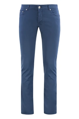 Slim Fit Bomull Siden Byxor