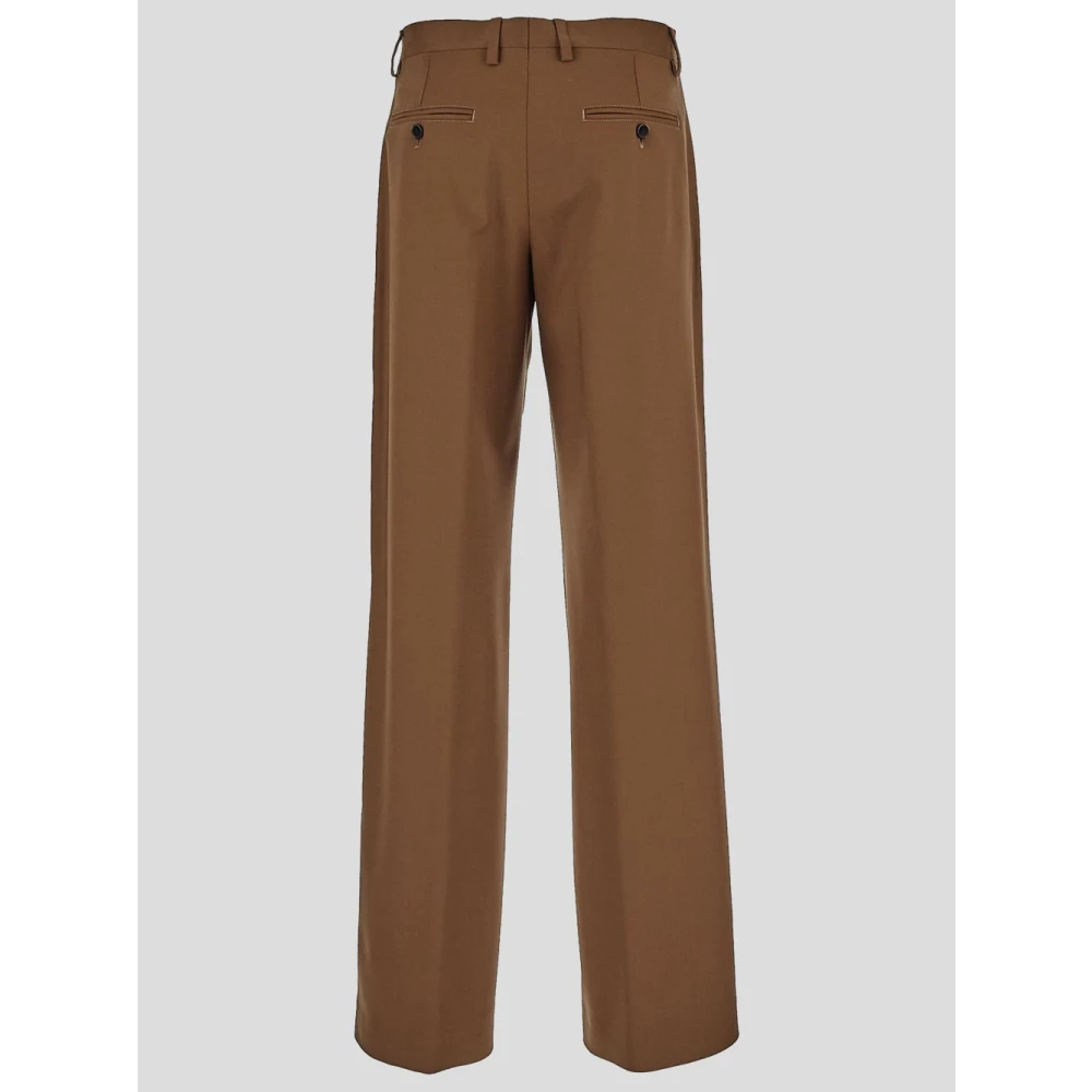 Lardini Wollen Wijde Broek Brown Dames