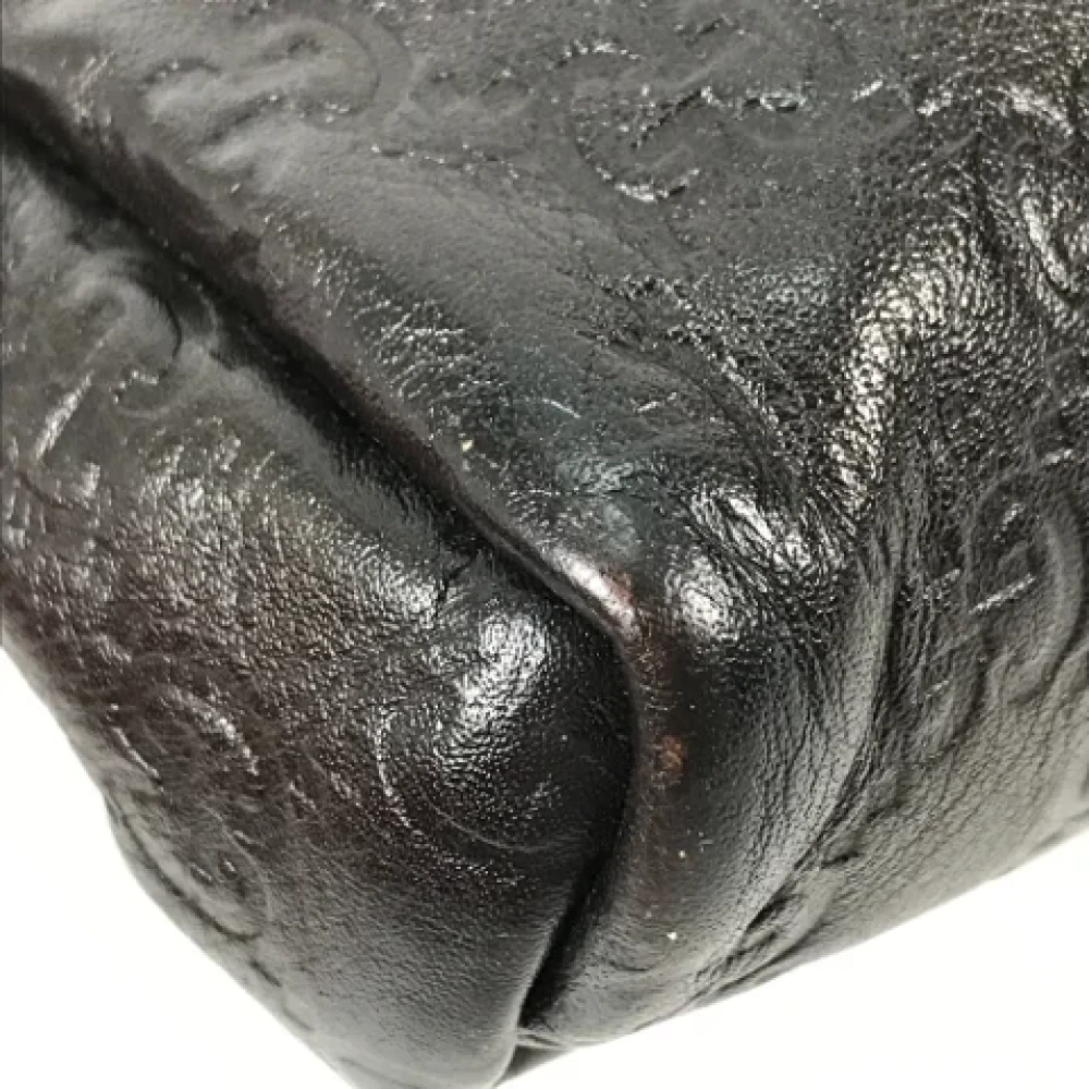 Gucci Vintage Pre-owned Leather gucci-bags Gray Heren