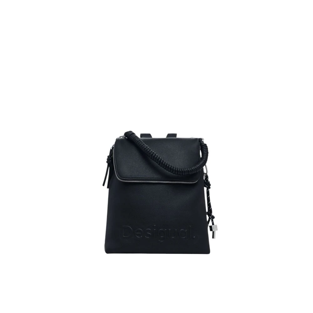 Desigual Zwarte Polyurethaan Damesrugzak Lente Zomer Black Dames
